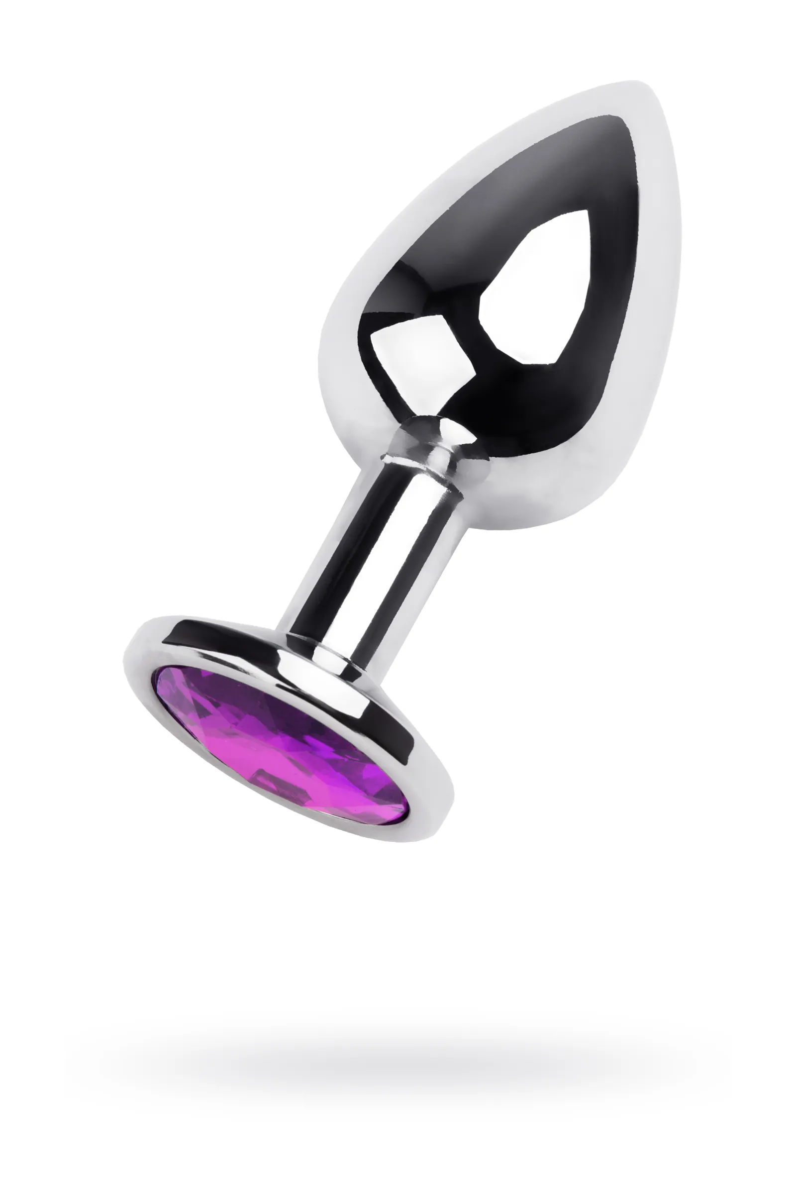 Анальная втулка  со стразом  цвета аметист TOYFA Metal, 