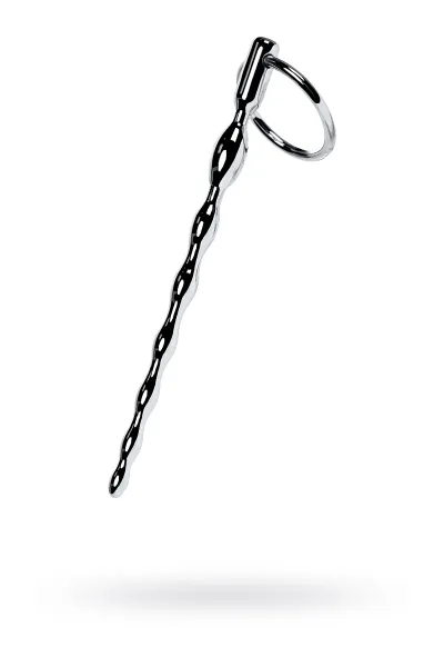 Уретральный плаг-косичка с кольцом в основании, TOYFA Metal, 