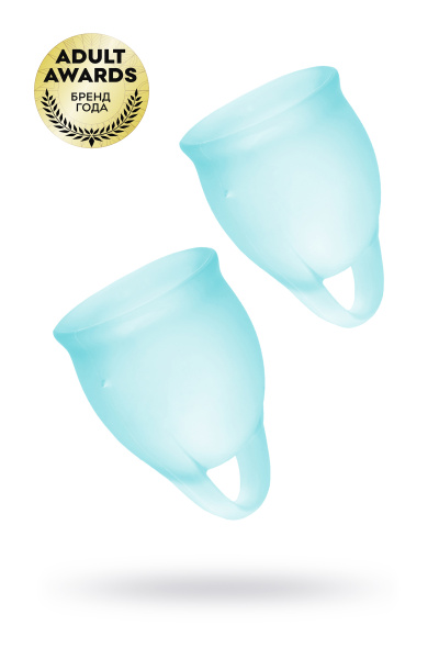 Менструальная чаша Satisfyer Feel Confident, 2 шт в наборе, синяя