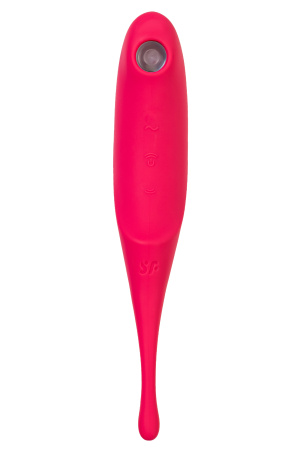 Вакуум-волновой бесконтактный стимулятор клитора Satisfyer Twirling Pro, силикон, красный